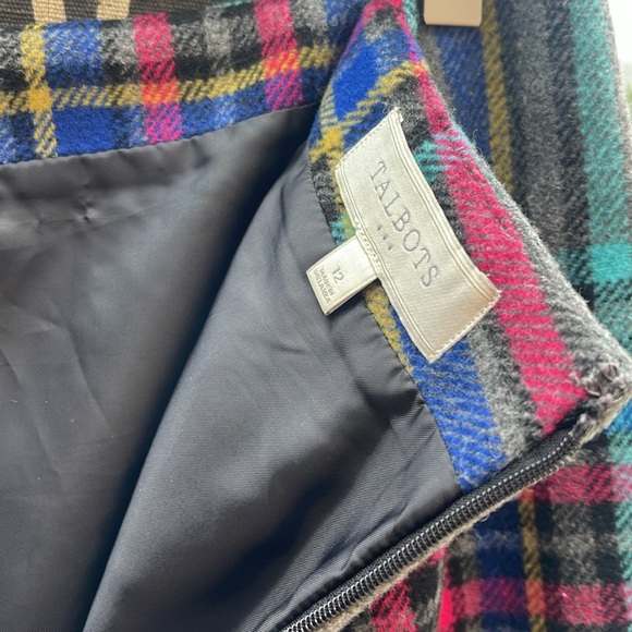 Talbots plaid wool skirt sz 12 - Picture 2 of 3